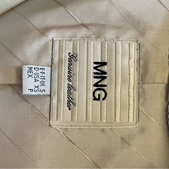 Mango bone /cream leather jacket - Picture 2 of 5